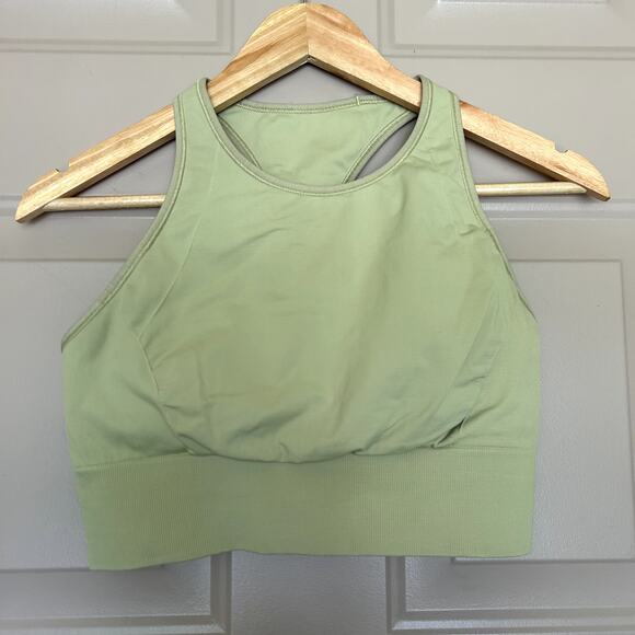 Lululemon Athletic Workout Training Ebb To Train Green Tea Sport Bra Size 10 - Picture 1 of 7